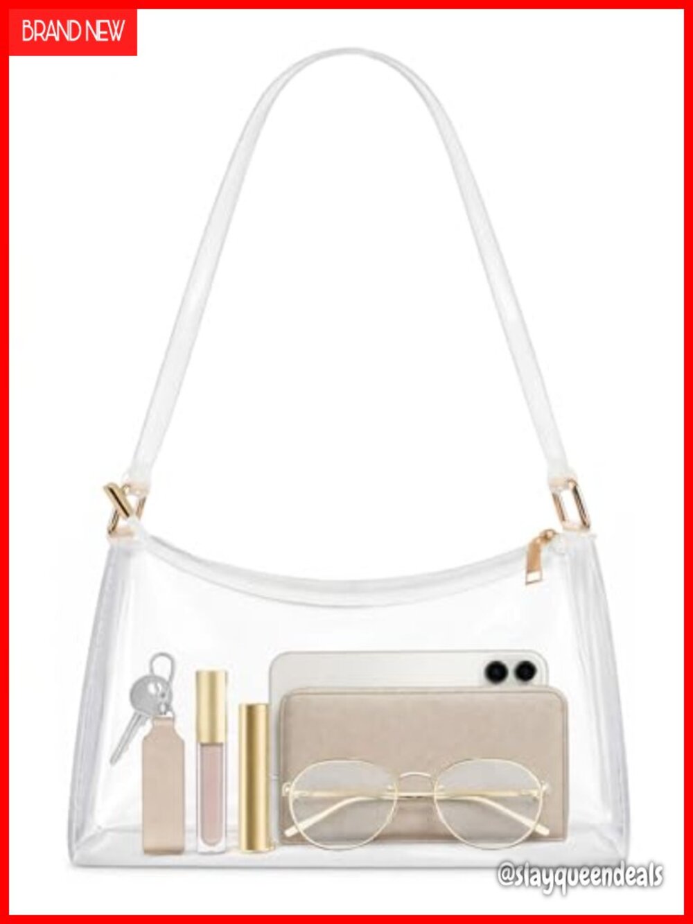 Clear Hobo Shoulder Bag Stadium Approved Purse for Events
